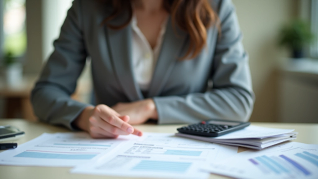 Person reviewing financial documents and bank statements on a desk