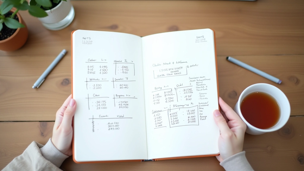 Financial comparison chart showing budget versus actual spending with highlighted differences and analysis notes