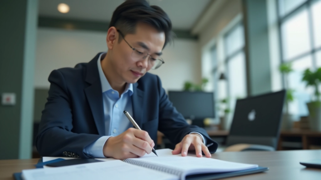 Person planning future financial goals with notebook and calendar showing positive outlook and determination